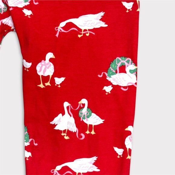 The Beaufort Bonnet Company Sara Jane's Sweet Dream Pajama Set Geese Red & Pink - Picture 3 of 9